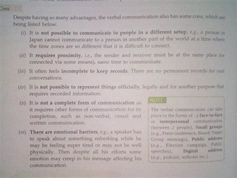 explain the cons of verbal communication ? - Brainly.in