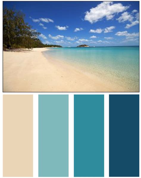 Caribbean Sea color palette | Ocean color palette, House color schemes, Ocean colors