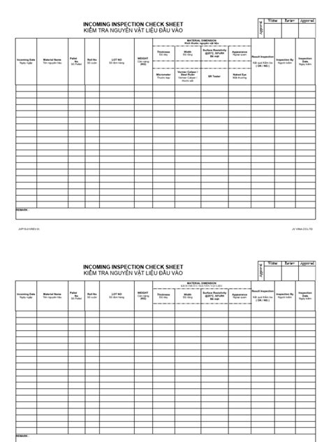Outgoing Check Sheet 的图像结果