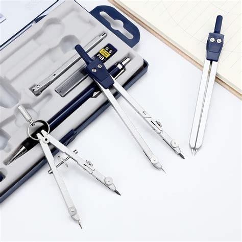 Buy 13 Pieces Math Compass and Protractors Set Geometry Tools Kit Metal ...