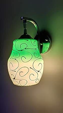 Arus Metal and Glass White Circular Line Print Greenish-White Shade ...