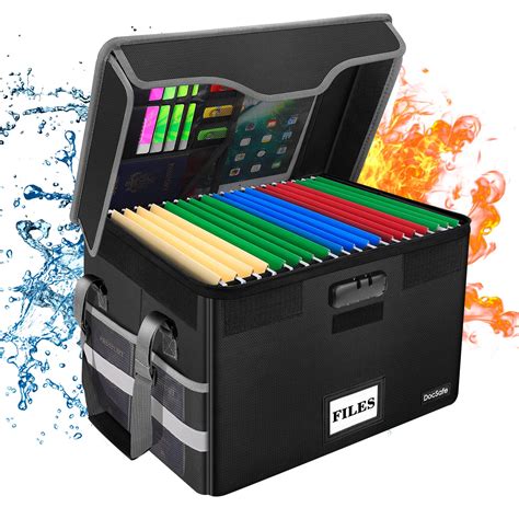 Image result for Portable File Box with Handle Lock