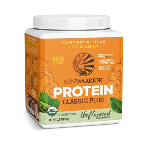 Sunwarrior, Classic Plus Protein, Unflavored, 375 g – Maple Herbs