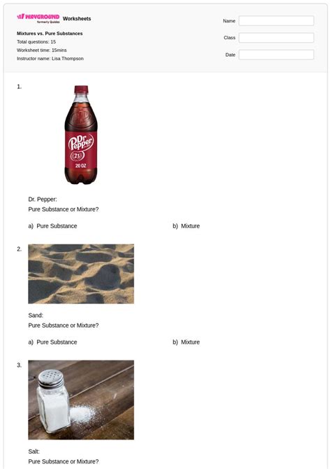 50+ Pure Substance Vs Mixture worksheets for Kindergarten on Wayground ...