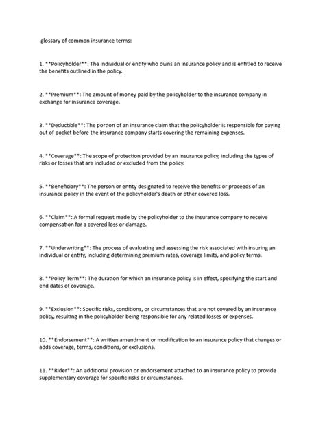 Image result for Understanding Insurance Terms