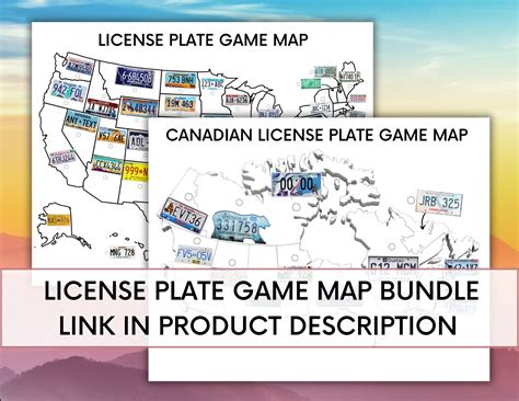 License Plate Game With Map Road Trip Games Printable - Etsy