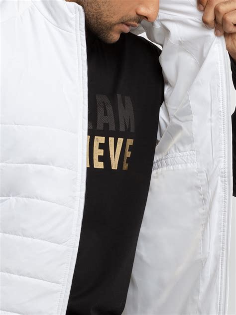 Buy White High Neck Sleeveless Jacket for Men | Status Quo