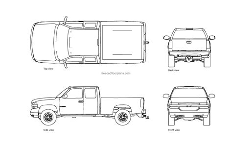 Pickup Truck Cad at Lavina Flippen blog