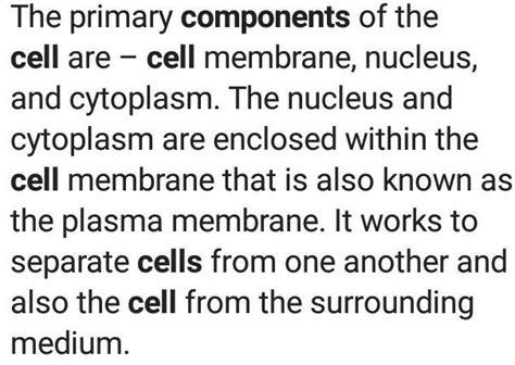 What is the role of each component of cell - Brainly.in