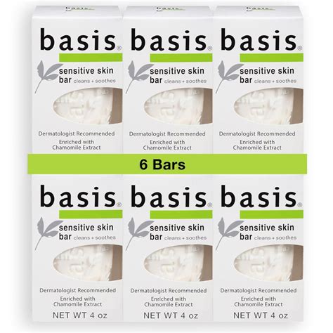 Buy Basis Sensitive Skin Bar Soap - Body Wash Bar Cleans and Soothes ...