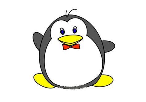卡通企鹅简笔画怎么画，跟我学手绘卡通企鹅-黄鹤楼动漫动画制作公司！