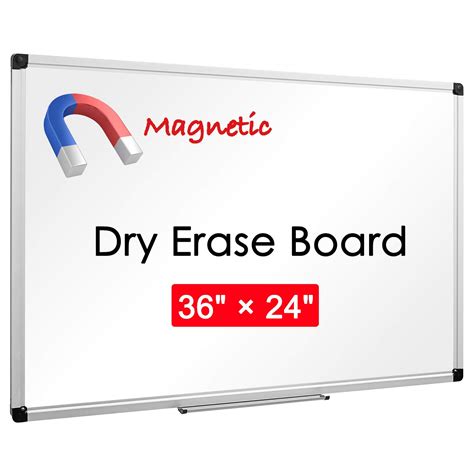 Buy 36" x 24", Aluminum Alloy Frame, Magnetic Dry Erase Board, White ...