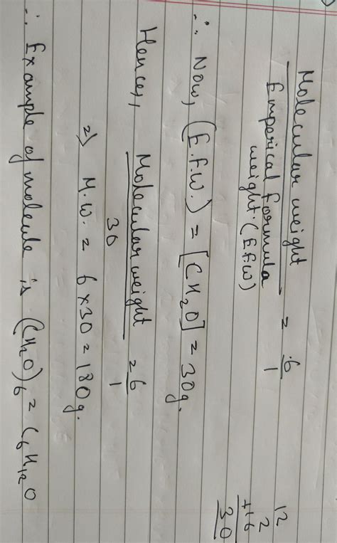 Give an example of a molecule in which the empirical formula is CH2O ...