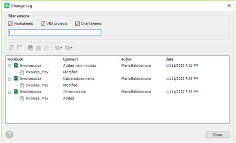 Version Control for Excel 的图像结果