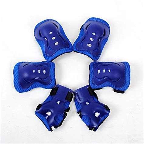 3nh Blue, S : 6pcs/lot Kids tive Gear Skiing Ski Skating Cycling Elbow ...