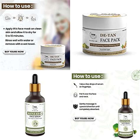 Buy TNW-THE NATURAL WASH DE-TAN FACE PACK & SALICYLIC ACID FACE SERUM ...