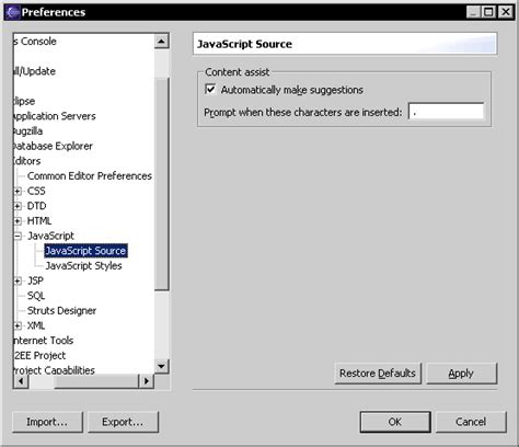 JavaScript Editor Eclipse 的图像结果