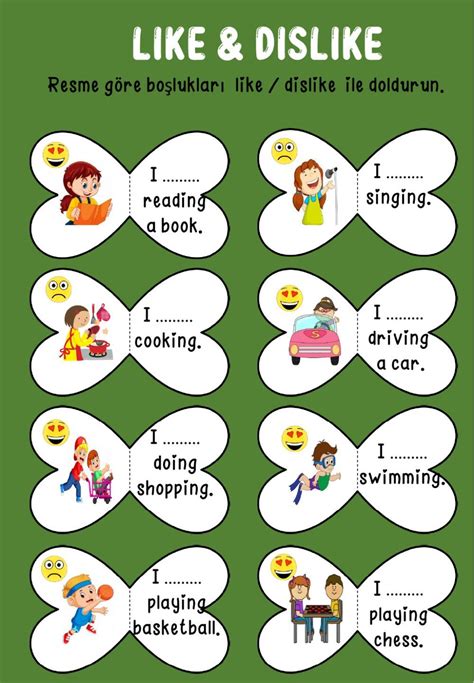 Like Dislike Worksheet 的图像结果