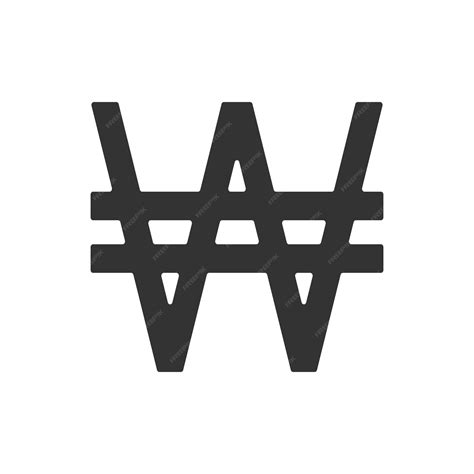 Premium Vector | Sign of the South Korean Won currency or Won symbol ...