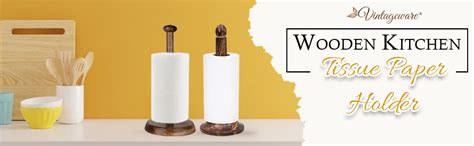 Buy Vintageware® Handcrafted Wooden Kitchen Tissue Paper Roll Stand ...