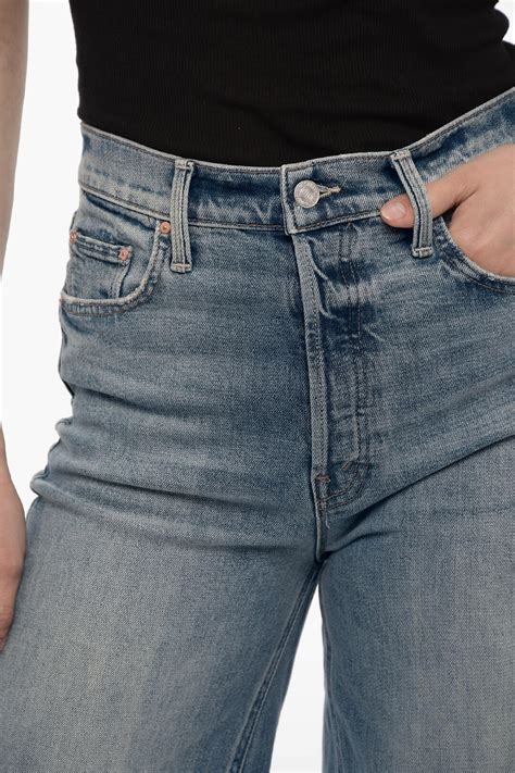 Mother SUPERIOR Jeans THE ENCHANTER HEEL in Denim Stretch a Gamba Ampia ...