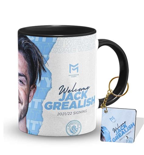 Buy The Desi Monk Jack Grealish Printed Inside Black Mug with Keychain ...