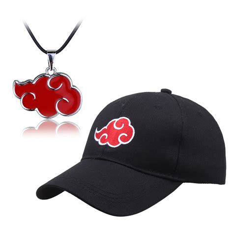 Buy SOSPIRO Naruto Akatsuki Baseball Cap with Necklace Set, Japanese ...