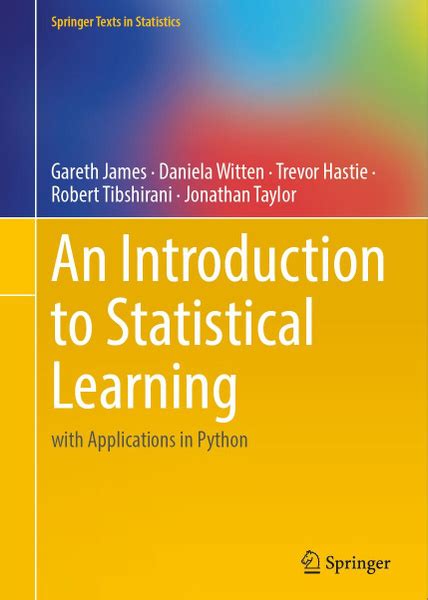 Image result for An Introduction to Statistical Learning with Applications in Python Back Cover