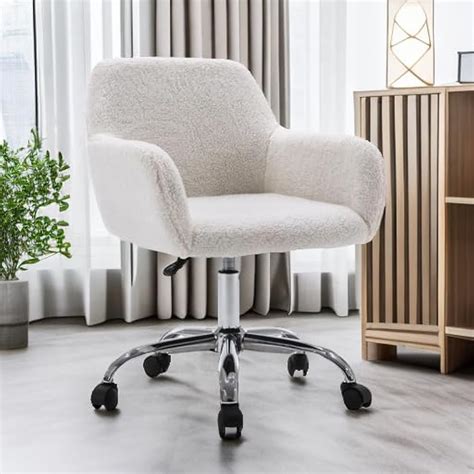 KCC Faux Fur Office Desk Chair with Wheels, India | Ubuy