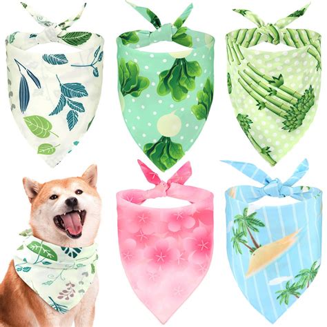 Pawaboo Dog Bandana 5 Pack, Reversible Washable Cooling Summer Style ...