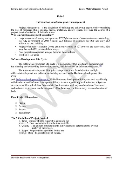 104831shit abd jsy - Unit -I Introduction to software project ...