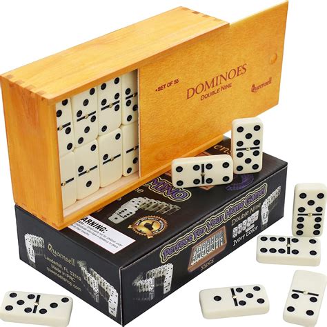 Amazon.com: Dominoes Set for Adults - Double Nine Domino Game - Domino ...