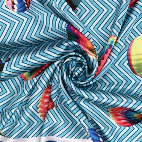 Sky Blue And Multi Balloon Pattern Digital Print Japan Satin Fabric ...
