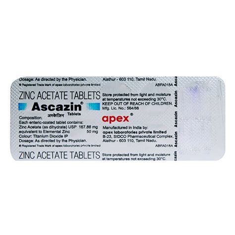 Ascazin Tablet | Uses, Side Effects, Price | Apollo Pharmacy