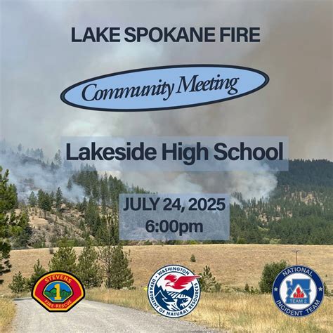 Lake Spokane Fire Community Meeting, Lakeside High School, Nine Mile ...