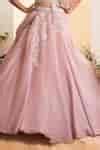 Buy Pink Organza, Satin Embroidery, Pearls V-neck Embellished Floral ...