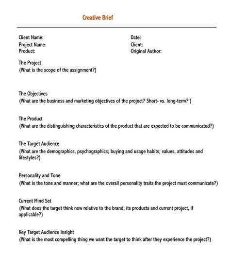 20 Best Creative Brief Templates & Examples