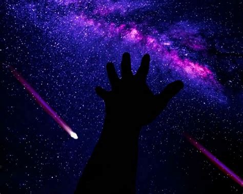Download wallpaper 1280x1024 hand, starry sky, dark, meteorites, space ...