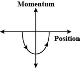 The phase space diagram for a ball thrown vertically up from ground is