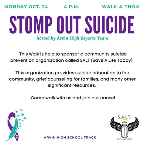 Stomp Out Suicide Walk-A-Thon | Arvin High School