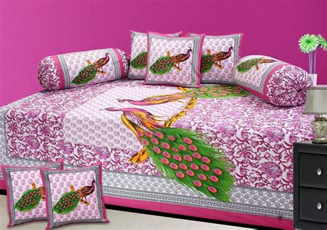 BhaiJi's Traditional Diwan Set 8 Pcs (Pink PCock) : Amazon.in: Home ...