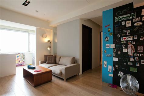 66平白色简约风格单身公寓背景墙装修效果图_太平洋家居网图库