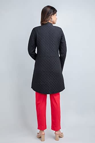 Buy Suti Women Rayon Flex Solid Winter Long Jacket (JK15880_Black_S) at ...