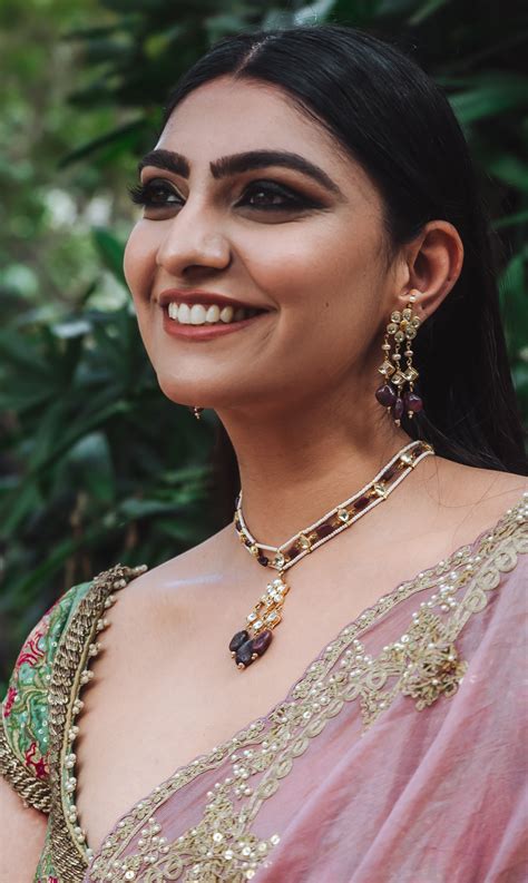 GUL NECKLACE/ SHEESHPATTI SET - RUBY RED – Heer House Of Jewellery