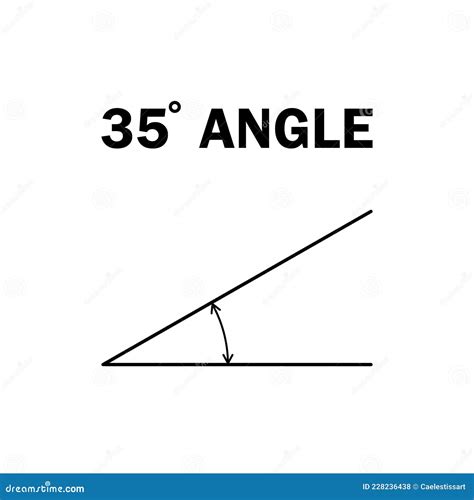 35 Degree Angle. Geometric Mathematical Angle with Arrow Vector Icon ...
