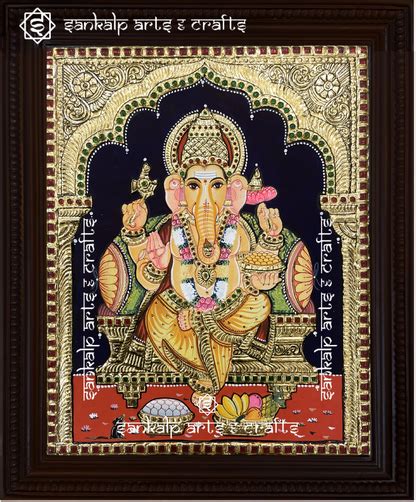 Ganesha Tanjore Painting – SANKALP ARTS & CRAFTS