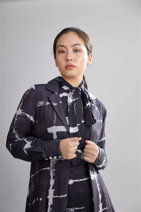 Shop Black & White Shibori Cape From Koai | Shop Cult Modern