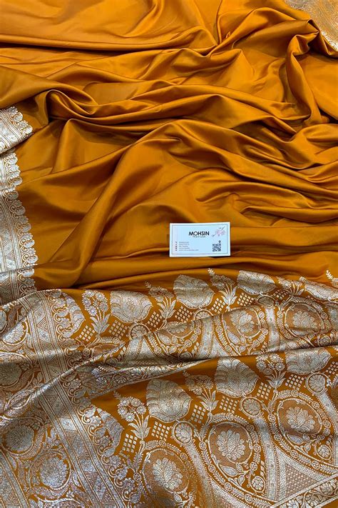 Mustard Royal Plain Katan Silk Banarasi Saree – Mohsin Textiles