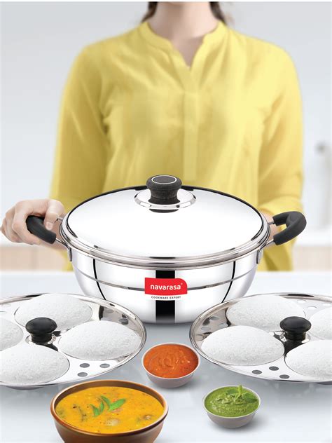 Navarasa Multi Kadai Idly Maker | 8 Idlies | Stainless Steel | 2.4 L ...