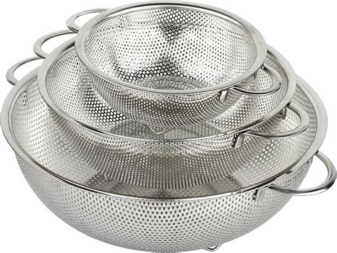Amazon | Set of 3 Dishwasher Safe Stainless Steel Micro-Perforated ...